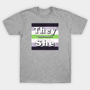 They-She Pronouns: Agender T-Shirt